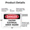 Signmission Caution Electrical Shock Hazard Danger Sign, Plastic, 14in W x 10in L, 2PK OS-2PACK-DS-P-1014-L-2278 - alternate 6